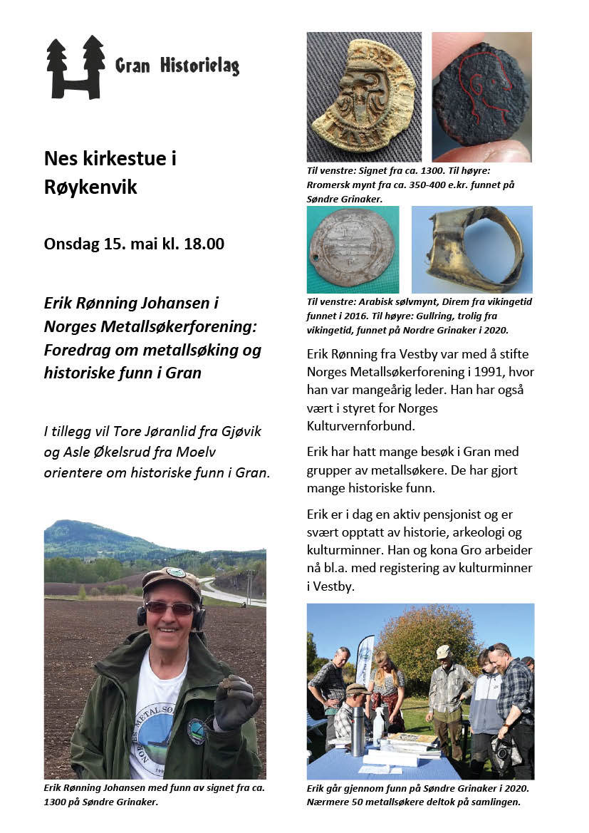 Metallsøking og historiske funn i Gran 